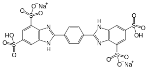 Skeletal formula of bisdisulizole disodium