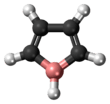 Ball-and-stick model of the borole molecule