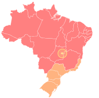 Map of Brazil displaying its first-level administrative divisions (Federative units) according to the category of their Human Development Index.