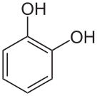 Chemical diagram of a catechol structure.