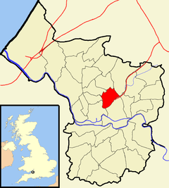 Map of Bristol showing Ashley ward to the north of the centre of the city