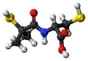 Ball-and-stick model of the bucillamine molecule