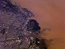 View of Buenos Aires from the air.