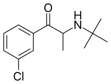 Skeletal formula of bupropion