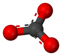 Ball-and-stick model of the carbonate anion