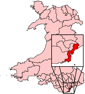 Boundary of Cardiff South and Penarth in Wales.