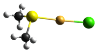 ball-and-stick model of the molecule derived from the crystal structure