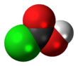 Space-filling model of the chloroformic acid molecule