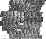 Scour patterns were produced by flowing water. Dromore crater is at bottom. (Lunae Palus quadrangle)