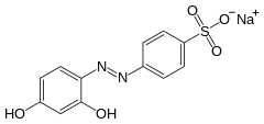 Skeletal formula of chrysoine resorcinol as a sodium salt