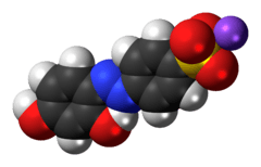 Space-filling model of chrysoine resorcinol as a sodium salt