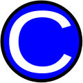 Blue circle with letter C