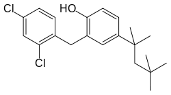 Structural formula of clofoctol