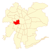 Map of Estación Central commune within Greater Santiago