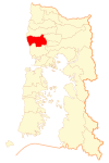 Map of Fresia commune in Los Lagos Region