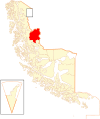 Location of the Torres del Paine commune in the Magallanes Region