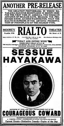 A simple newspaper advert for the film with a large picture of Sessue Hayakawa at the top.