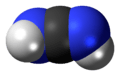 Space-filling model of the cyanamide molecule, diimide tautomer