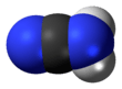 Space-filling model of the cyanamide molecule, nitrile tautomer