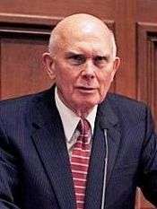 Photo of Dallin H. Oaks lecture at Harvard Law School.