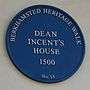 "Blue plaque on Dean Incent's House"