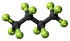 Ball-and-stick model of perfluorobutane