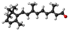 Ball-and-stick model of the dehydroretinal molecule