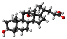 Ball-and-stick model of deoxycholic acid