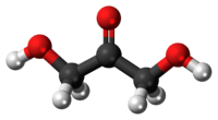 Ball-and-stick model of the dihydroxyacetone molecule