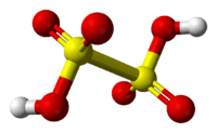 Ball-and-stick model of dithionic acid