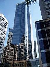 Large Capella tower and U.S. Bancorp towers reflection