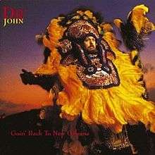 Dr. John dressed as a Mardi Gras Indian