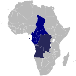 ECCAS and CEMAC membership in Africa.   ECCAS and CEMAC   ECCAS only