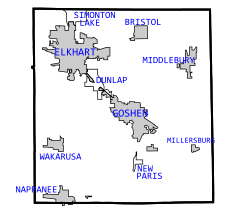 Elkhart County, Indiana map.svg