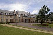 The front of the hotel and entrance