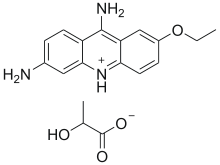 Skeletal formulas of ethacridine lactate