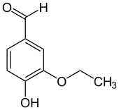 Structural formula of ethylvanillin