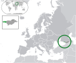 Map showing Abkhazia in Europe