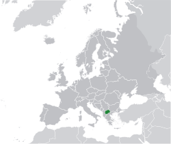 Location of  Republic of Macedonia  (green)in Europe  (dark grey)  –  [Legend]