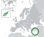 Map showing Northern Cyprus in Europe