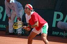 Frederico Gil prepares himself to return a serve.