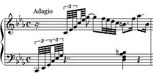 Bar 1, featuring triplet hemidemisemiquavers