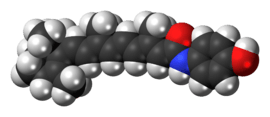 Space-filling model of the Fenretinide molecule