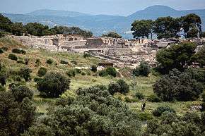 Bronze Age Phaestos viewed from south of the ridge