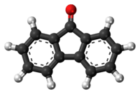 Ball-and-stick model of the fluorenone molecule