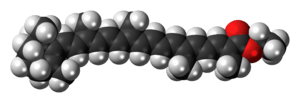 Space-filling model of the food orange 7 molecule