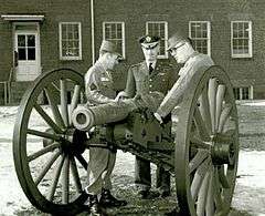 US National Parks Service photo shows an original Canon de 4 de Vallière being examined by three US Army personnel.