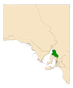 Map of South Australia with electoral district of Frome highlighted