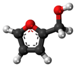 Ball-and-stick model of the furfuryl alcohol molecule