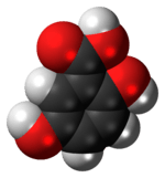 Space-filling model of the gentisic acid molecule